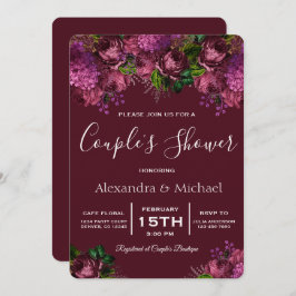 Casal Floral Marsala Burgundy Convite