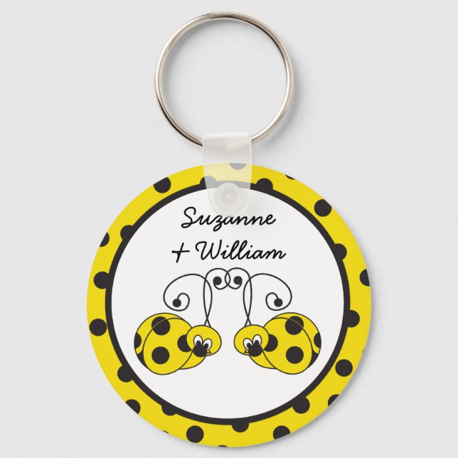 Casal Ladybug Amarelo Chaveiro (Frente)
