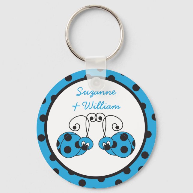 Casal Ladybug Chaveiro azul (Frente)