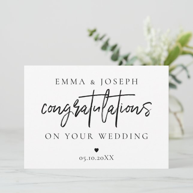 Casal moderno de felicitação por chic personalizad (Em pé/Frente)