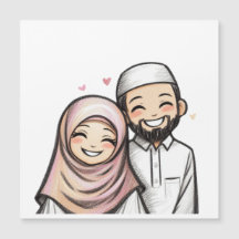 Casal Muçulmano Casado Feliz