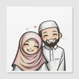 Casal Muçulmano Casado Feliz