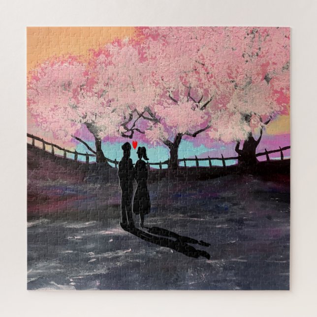 Casal no amor, quebra-cabeça de quebra-cabeça quad (Vertical)