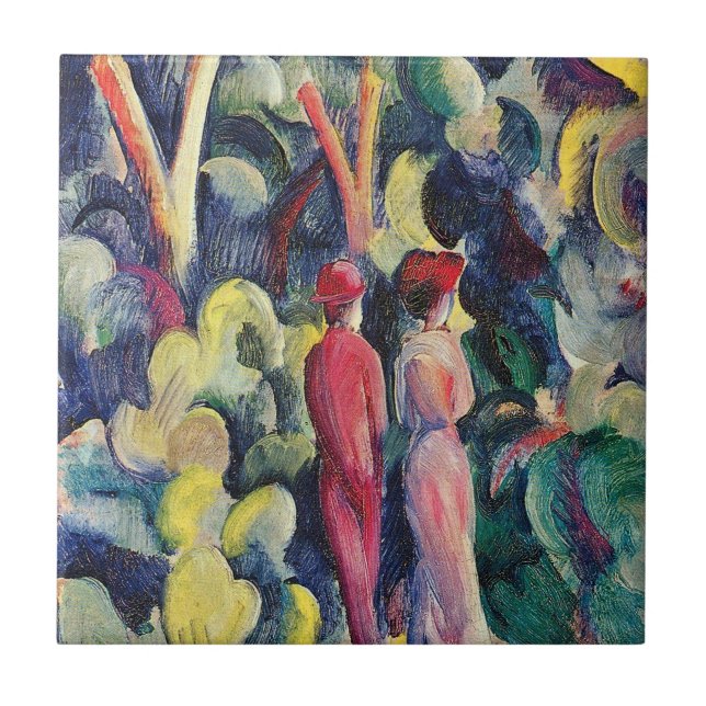 Casal no caminho da floresta por August Macke (Frente)