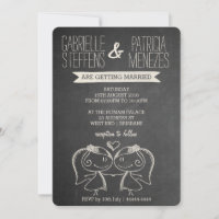 Casal no Convite para Casamento de Lésbicas Chalkb