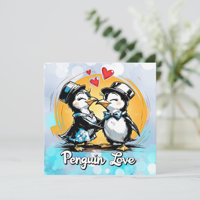 Casal Pinguim Encantador (Em pé/Frente)