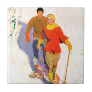 Casal que veste sapatos de neve por McClelland