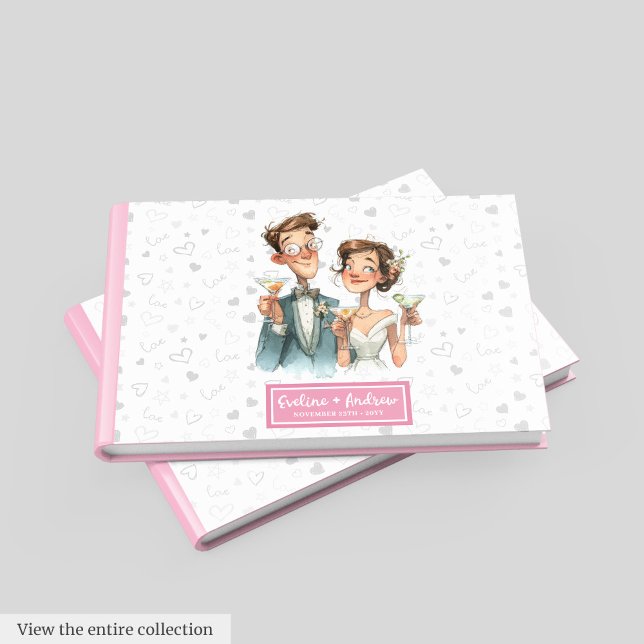 Casal Quirky Do Livro De Convidado Engraçado Perso (Custom Funny Wedding Guest Book Quirky Couple)