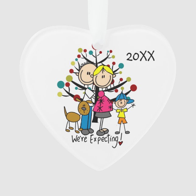 Casal, Rapaz e Ornamento Acrílico do Cão (Frente)