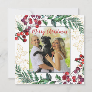 Casal Recém-Casado Com Foto de Cachorro Floral Nat