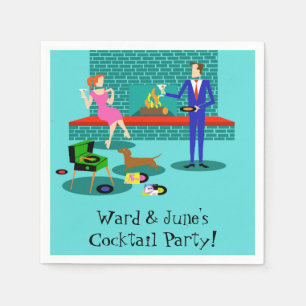 Casal retrô com guardanapos de papel canino