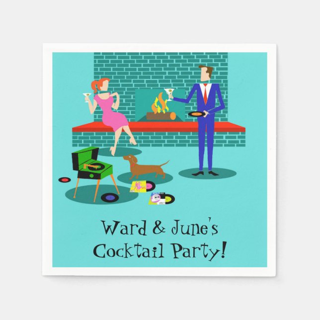 Casal retrô com guardanapos de papel canino (Frente)