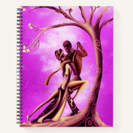 Casal romântico dançando amarelo-rosa-tango