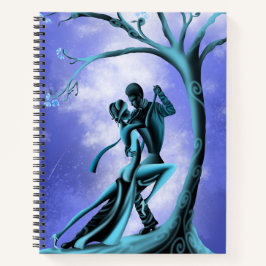 Casal romântico dançando azul-tango