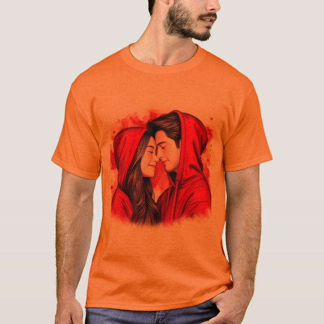 Casal Romântico de Camisa T (Frente)