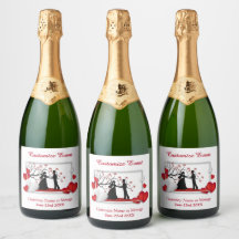 Casal Romântico Silhoutte Red Hearts Personalizado