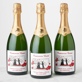 Casal Romântico Silhoutte Red Hearts Personalizado