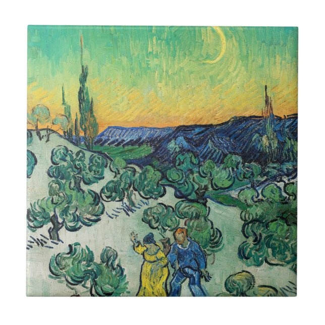 Casal Romântico Van Gogh Caminhando Sob a Lua (Frente)