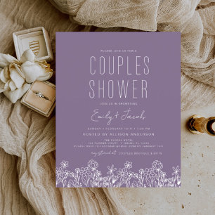 Casal Roxo Chuva de Pétalas Elegante Flores Silves