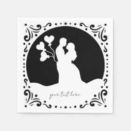 Casal Silhouette - guardanapos de papel branco