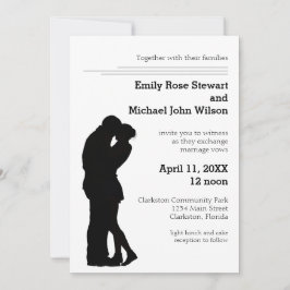 Casal Silhouette Modern - Convite para Casamento