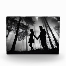Casal Silhouset Beach Sunset Love Black & White