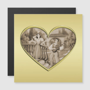 Casal Vintage Romance, homem e mulher, ouro