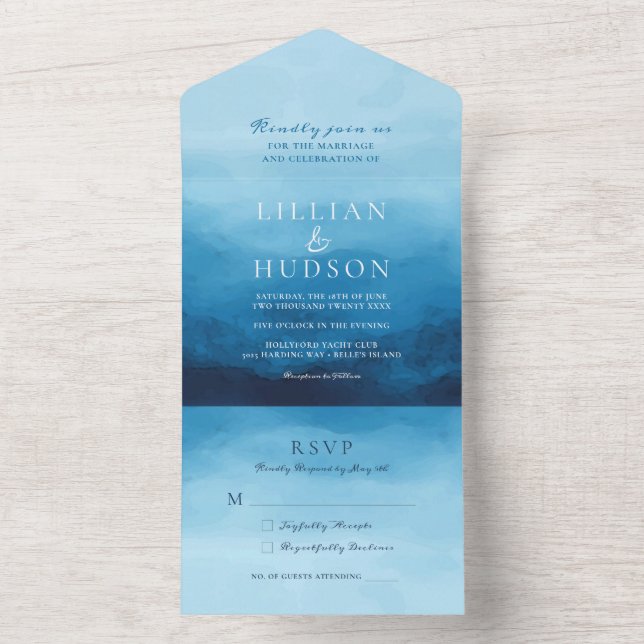 Casamento à Beira-Mar com Aquarela Oceânica (Interno)