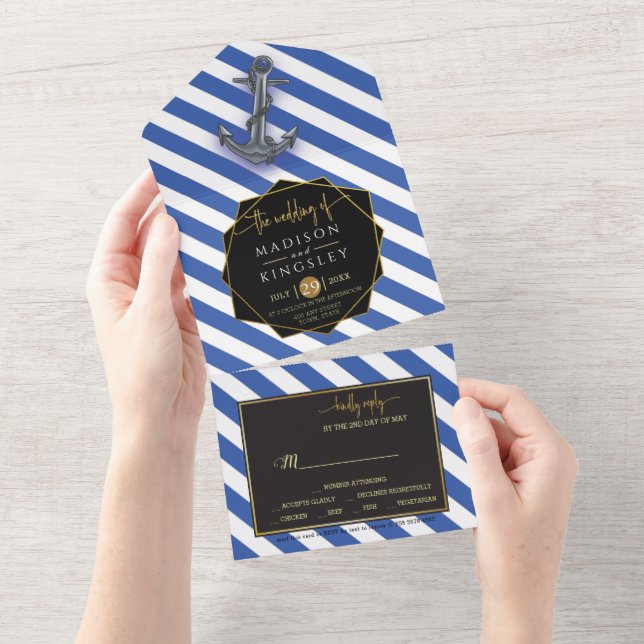 Casamento à vela de barcos náuticos Anchor fabulos (Aba destacável)