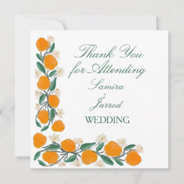 Casamento Abstrato Botânico de Laranja Desenhado à