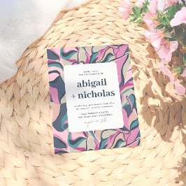 Casamento Abstrato Colorido com Groovy Retro Orçam