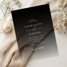 Casamento Acrílico de Gradiente Preto Elegante