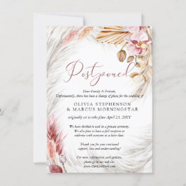 Casamento Adiado Aquarela Convite Rosa Pálido Bege