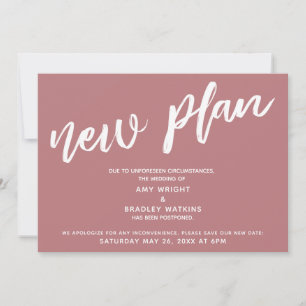 Casamento Adiado Novo Plano Anúncio Rosa Empoeirad