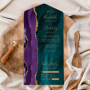 Casamento Ágata Dourado Roxo Moderno