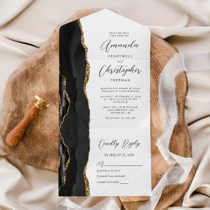 Casamento Ágata Preto Dourado