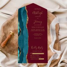 Casamento Ágata Verde Ouro Burgundy