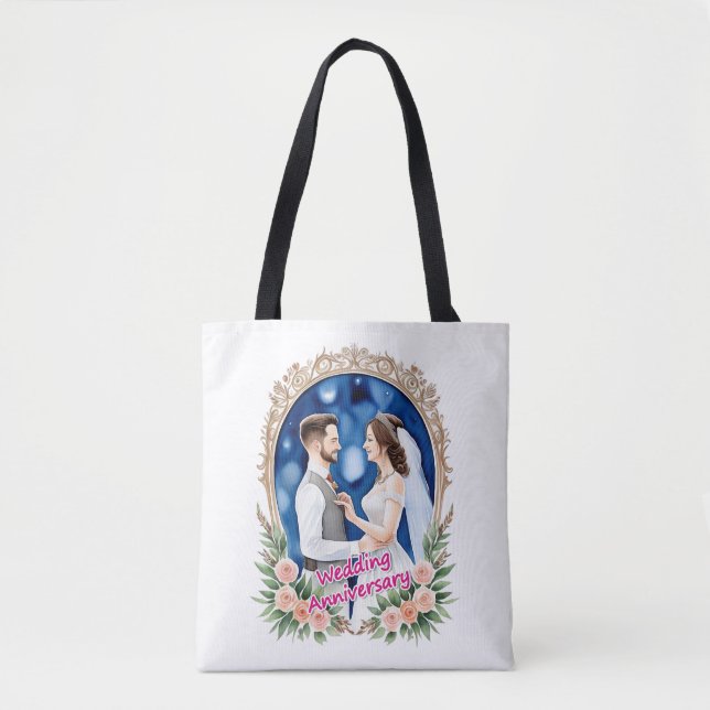 Casamento Aniversário Tote Bags (Frente)
