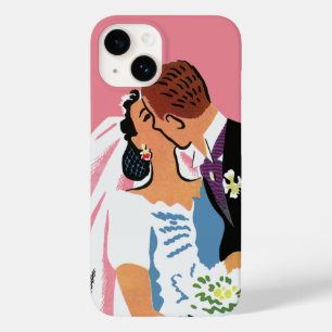 Casamento Antigo, Noiva e Noivo Retrô se Beijando