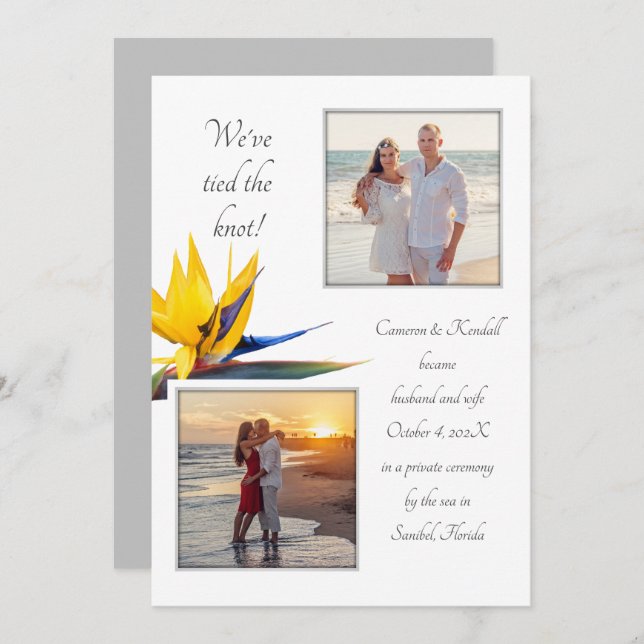 Casamento Anúncio Pássaro do Paraíso 2 Fotos (Frente/Verso)