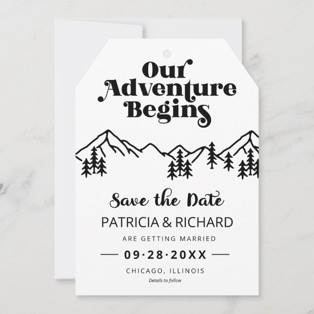 Casamento ao Ar Livre nas Montanhas Rústicas Save  (Frente)