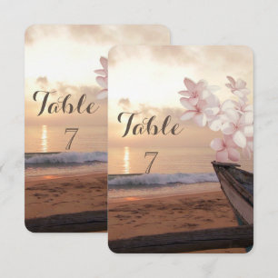 Casamento ao Pôr do Sol na Praia, Cartão de Mesa P