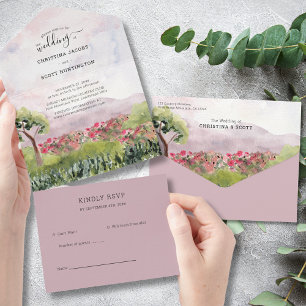 Casamento Aquarela Rosa Poeirento Campo Rural