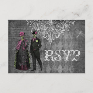 Casamento assustador da noiva & do noivo RSVP do
