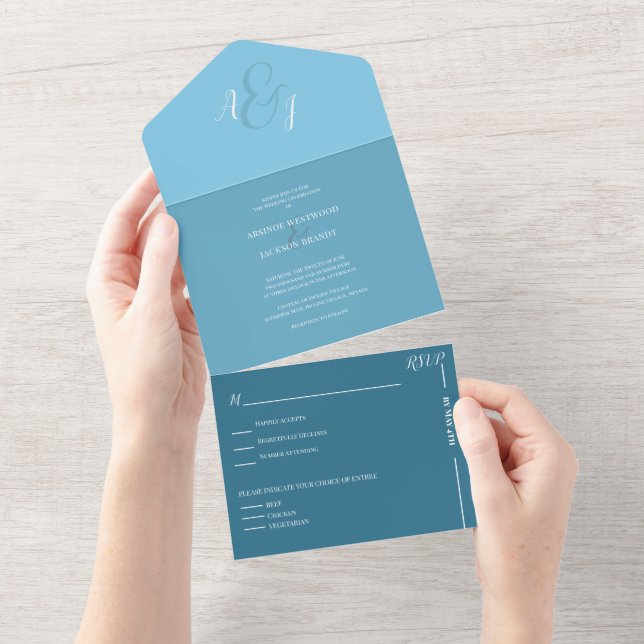 Casamento Azul Céu Chic (Aba destacável)