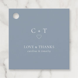 Casamento Azul Chic Dusty Obrigado Etiqueta Favorá