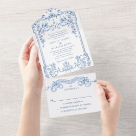 Casamento Azul com Grace Floral Dusty, Ornamentado