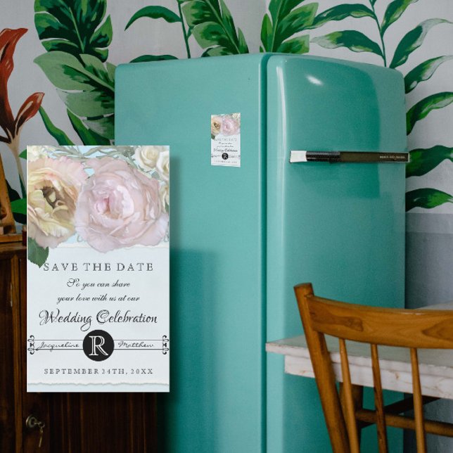 Casamento Azul Cor-de-rosa com Pastel Floral Elega (Criador carregado)