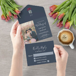 Casamento azul de foto do monograma de Mason Rusti