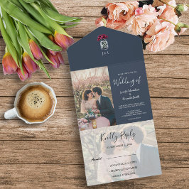 Casamento azul de foto do monograma de Mason Rusti